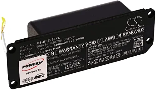 Powery XXL-Akku für Bose Soundlink Mini 2 - Lautsprecher Zubehör mit 3400 mAh Kapazität für längere Spielzeiten und optimale Leistung, ideal für Musikliebhaber unterwegs.