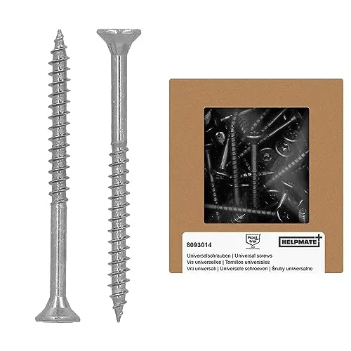 HELPMATE - Universalschrauben Senkkopf 4,0x50 Edelstahl A2 Rostfrei - 200 Stück Holzschrauben mit T-Antrieb und Teilgewinde - Spanplattenschrauben für Innen- und Außenbereich