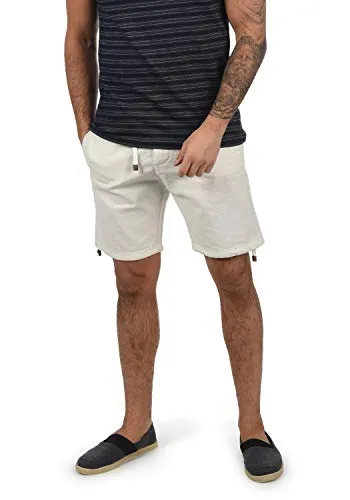 Indicode IDMoses Herren Leinenshorts - Kurze Bermuda mit Kordel in Off-White, Größe XL - Herren-Shorts aus hochwertigem Leinen, ideal für den Sommer. Stylisch und bequem, perfekt für lässige Outfits oder als Strandhose.