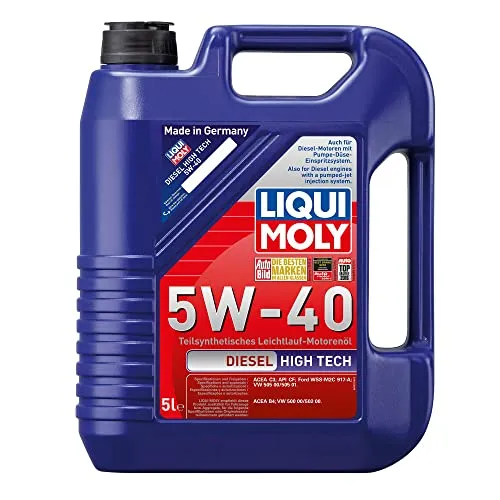 Liqui Moly Motoröl Diesel High Tech 5W-40 1332 - Hochleistungs-Motoröl für Diesel-Fahrzeuge, sorgt für optimale Schmierung und Schutz selbst unter extremen Bedingungen.