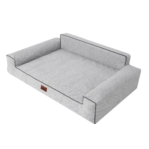 HOBBYGARDEN Hundebett Hundekissen Bett Kissen Haustierbett Hundeliegen Hundesofa Hundecouch Liegen Sofa Hundekorb Tierbett Weich, Asche, 116 x 78 cm