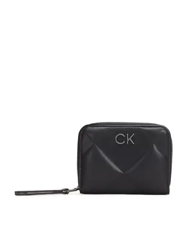 Calvin Klein Re-Lock Quilt ZA Wallet CK Black - Damen-Geldbörsen mit elegantem Quillt-Design, ideal für stilbewusste Frauen, die Funktionalität und Fashion vereinen möchten.