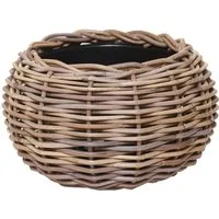Vivanno Pflanzkorb Palla 29 cm x 29 cm x 19 cm Natur - Eleganter Pflanzkorb aus hochwertigem Rattan für stilvolle Akzente in Ihrem Zuhause. Mit herausnehmbarem Einsatz für einfache Pflege und individuelles Bepflanzen, ideal für Innen- und Außenbereiche.