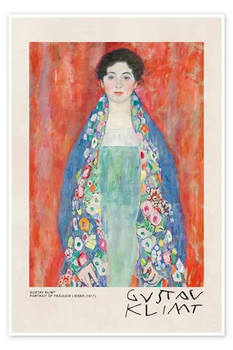 Posterlounge Wandbild Portrait of Fräulein Lieser (1917), Gustav Klimt, erhältlich als Poster, Leinwandbild, Wandsticker oder Acrylglasbild