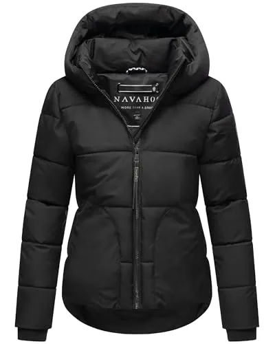 Navahoo Damen Winterjacke Lachperle XIV Black Gr. L - Funktionsjacke mit wasserabweisendem Material, verstellbarer Kapuze und reflektierenden Details – ideal für winterliche Outdoor-Aktivitäten und den Alltag.