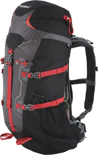 Husky Rucksack Expedition Scape 38L - Schwarz mit Rot - Wanderrucksack mit 38 Litern Volumen, ideal für Outdoor-Abenteuer; komfortables NBS-Rückensystem und wasserdichte Reißverschlüsse sorgen für Stabilität und Schutz bei jedem Wetter.