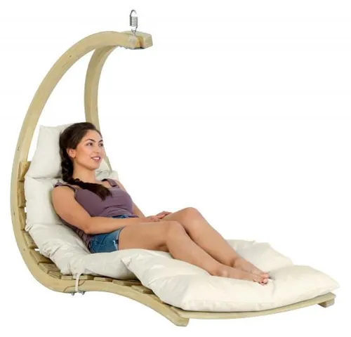 Swing Lounger Creme AZ-2020410, Hängesessel mit hoher Belastbarkeit