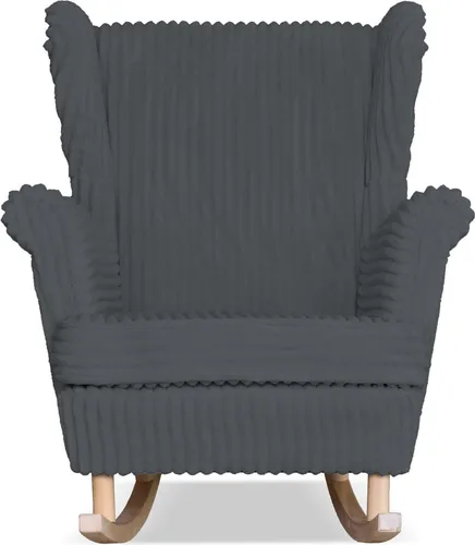 Kaiser Möbel Rene Schaukelsessel Estella Dunkelgrau - Komfortabler Schaukelsessel im skandinavischen Stil, ideal für Entspannung und stilvolle Akzente im Wohnraum. Mit ergonomischen Armlehnen und einem gepolsterten Sitz für höchsten Komfort.