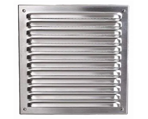 Aussenluftgitter Edelstahl matt DN 100 Lüftungsgitter Ofengitter