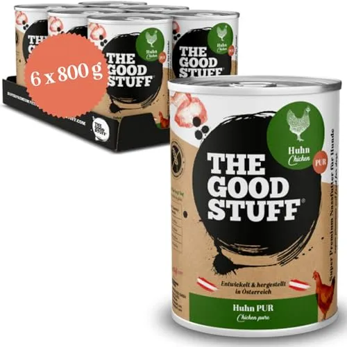 THE GOODSTUFF Huhn Pur 6 x 800 g | Hochwertiges Nassfutter für Hunde | Hundefutter nass | Mit frischem Hühnerfleisch | Hunde Nassfutter getreidefrei | Super-Premium Hundefutter mit hohem Fleischanteil