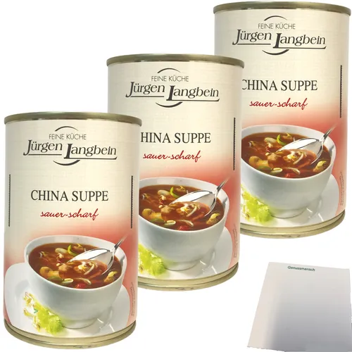Jürgen Langbein China Suppe Sauer-Scharf 3er Pack 3x400ml usy Block