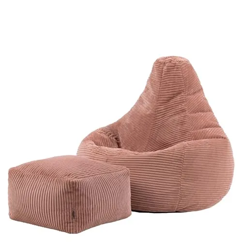 icon Sitzsack Sessel „Dalton“ mit Hocker in pink von Icon