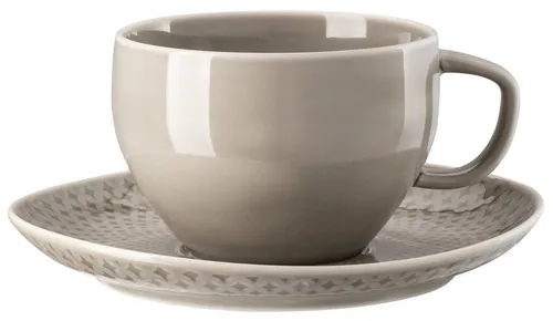 Rosenthal Tasse Junto Pearl Grey Cafe au Lait 2tlg., Porzellan