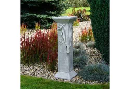 gartendekoparadies.de Gartensockel Sockel mit Designer Motiv, Podest, Steinsockel, H. 98 cm, 30 x 30 cm, 30x30x98 cm, Frostsicher
