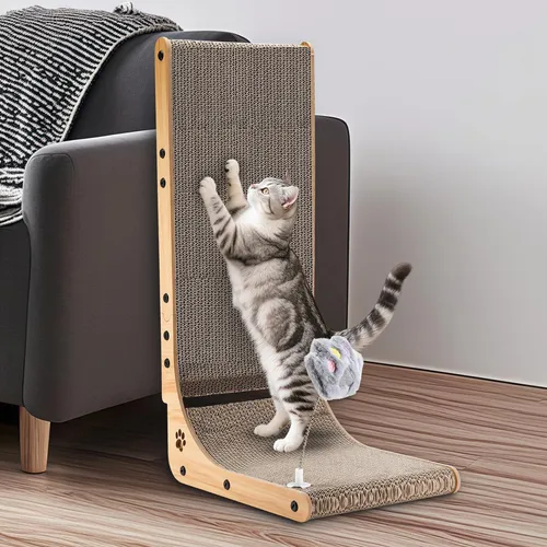 Kratzbrett KatzenL-förmiger Katzenkratzbaum mit KatzenspielzeugSüße Kratzbret...