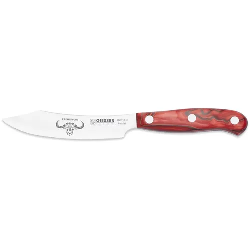 Giesser Spickmesser 10 cm Red Diamond - PremiumCut Office No 1, Made in Germany - Schälmesser aus rostfreiem Chrom-Molybdän-Spezialstahl, extrem scharf und ergonomisch, ideal für präzise Schneidearbeiten in der Küche.