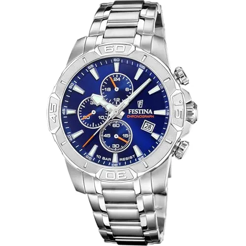 Festina Timeless Chrono F20704/2 Herrenuhr - Chronograph mit modernem Design, präzisem Quarzwerk und wasserdicht bis 10 Bar – ideal für sportliche Männer.