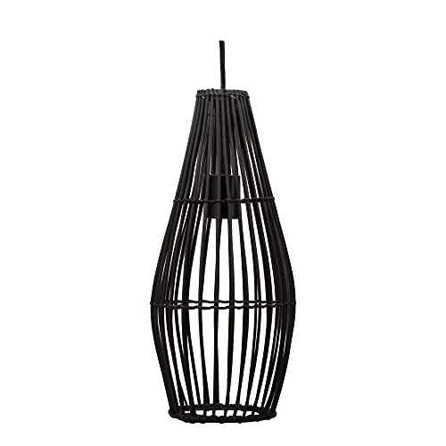 Pauleen 48199 Timber Love Pendelleuchte max. 20 Watt Schwarz Rattan, Metall E27