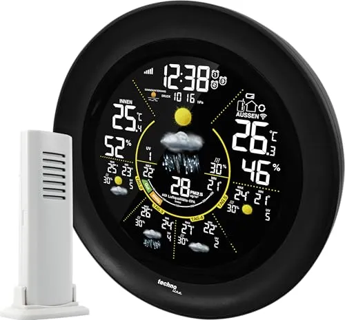 WD3040 Internetwetterstation - Elegantes Design mit Wetter-App - Wetterstation mit regionaler Vorhersage, Innen- und Außentemperatur, Luftfeuchtigkeit und App-Anbindung für iOS/Android. Ideal für präzise Wetterdaten und komfortable Nutzung.