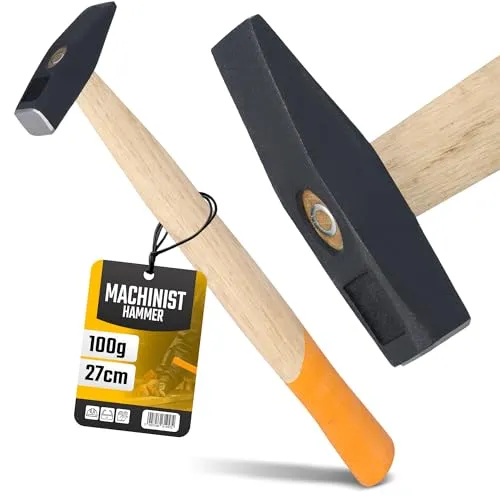 Schlosserhammer 100 g Hammer Robuster Holzstiel Holz Stahl Holzhammer Werkstatthammer Vorschlaghammer Profi Ergonomischer Griff Schlosser Klempner