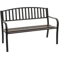 MCW Gartenbank F43 Vintage Bronze - Elegante Gartenbank für 2 Personen, ideal für Innen- und Außenbereiche. Mit stabiler Stahlkonstruktion und Bodenschonern, bietet sie Komfort und schützt Ihren Fußboden.