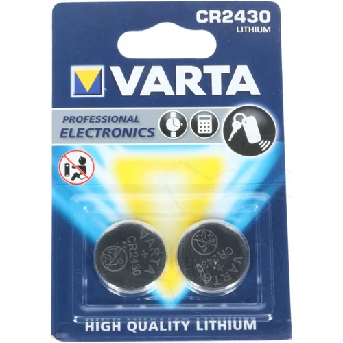 VARTA Knopfzelle CR2430 - 2 Stück, 3V Lithium-Batterien für Fernbedienungen und Autoschlüssel, kindersicher verpackt und langlebig