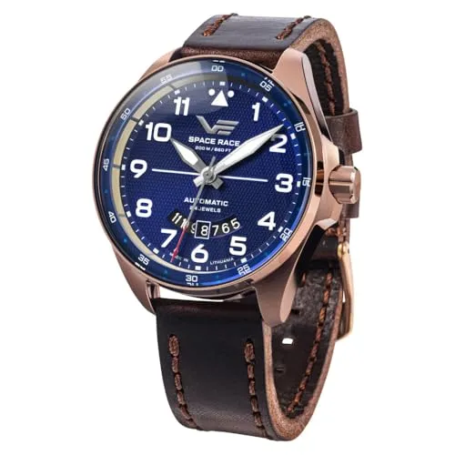 Space Race Herrenuhr - Vostok Europe YN55-325B746, LIMITED-EDITION - Herrenuhren mit 20 ATM Wasserdichtigkeit, ideal für Wassersport; leuchtende Zeiger und Indizes für optimale Ablesbarkeit bei Dunkelheit.