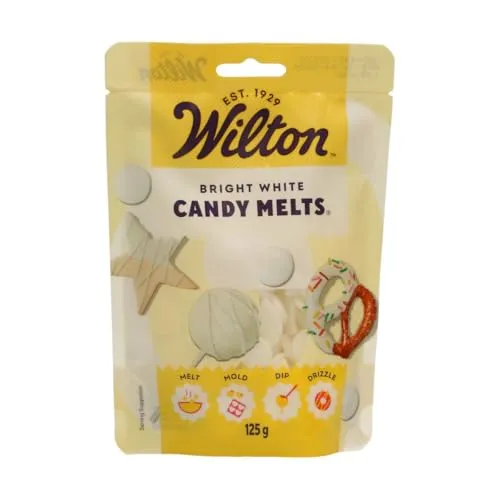 Wilton Candy Melts Strahlend Weiß: Schmelzende Glasur mit Süßem, Cremigem Geschmack zum Gießen, Dippen und Dekorieren - für Cake Pops, Keksen, Pralinen und Kuchen - 125 g