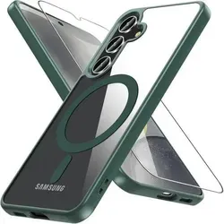 Handyhülle Magsafe Panzerglas stoßfest für Samsung S24/S25 – Grün - Schütze dein Samsung Galaxy S24/S25 mit dieser eleganten Handyhülle in Grün. Der integrierte Displayschutz aus gehärtetem Glas sorgt für maximale Klarheit und empfindliche Touch-Bedienung, während die robuste Bauweise Stöße optimal absorbiert.