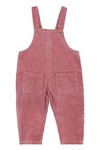 Camilife Baby Mädchen Kordsamt Latzhose Overall Kord Hose mit Hosenträger für Baby Kleinkind Kinder 1-4 Jahres alt Süß Lieblich - Retro Pink Herstellergr. 2