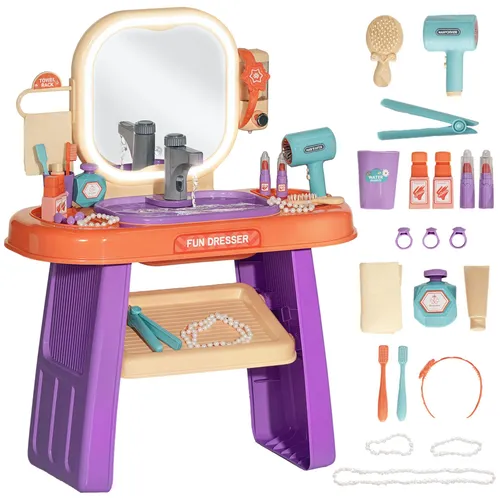 AIYAPLAY Kinder Schminktisch mit Spiegel und LED Licht von AIYAPLAY