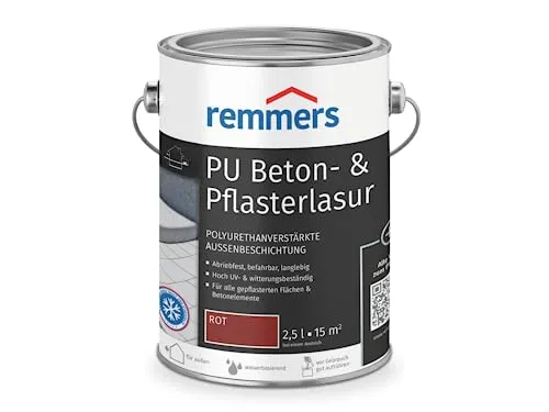 Remmers Lasur PU Beton- & Pflasterlasur anthrazit 2,5 Liter - Holzlasuren für Außenbereiche, hochwertige polyurethanverstärkte Beschichtung mit sehr guter Lichtbeständigkeit für langlebigen Schutz von Beton- und Pflastersteinen.