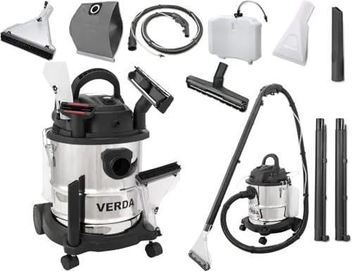 Verda Waschsauger 1600 W – Leistungsstarker Teppich-Reinigungsmaschine - Waschsauger mit 20 L Auffangbehälter und HEPA-Filter für gründliche Teppich- und Polsterreinigung. Ideal für große Flächen und anspruchsvolle Reinigungsaufgaben.
