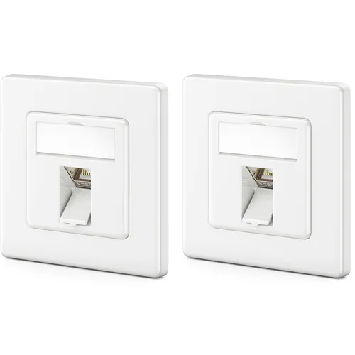 deleyCON 2x CAT8 Keystone Netzwerkdosen Set 2000 MHz 40 GBit/s Unterputz 2x Netzwerkdose & 2x Keystone Modul mit RJ45 Buchse STP Geschirmt Metall Gehäuse Datendose Netzwerkkabel Verlegekabel