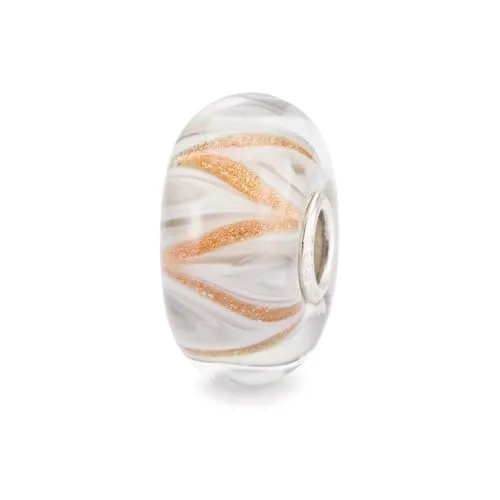 Trollbeads Shimmer Petals Glas Bead TGLBE-20252 - Wunderschöner Trollbeads Glas Bead mit schimmernden Blütenmotiven, ideal für kreative Schmuckgestaltungen.