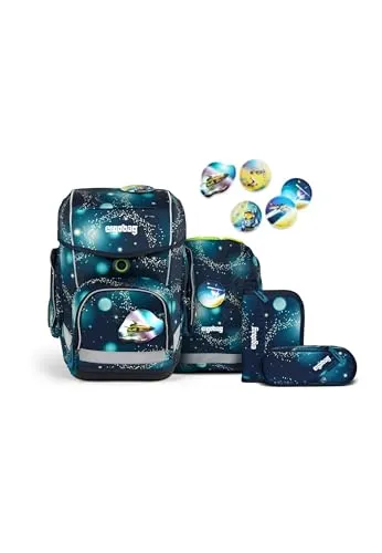 Ergobag Cubo RaumfahrBär Schulranzen Set - Schulranzen Set mit coolem RaumfahrBär-Design, ergonomisch geformt und perfekt für den Schulstart.