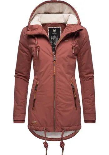 Ragwear Damen Winterjacke Zuzka kurz wasserdicht Terracotta 3XL - Funktionsjacken: Stylische, warme und vegan hergestellte Winterjacke mit wasserabweisendem Material, gefütterter Kapuze und praktischen Tunnelzugkordeln für optimalen Windschutz.