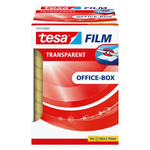tesa 10x tesafilm TRANSPARENT - mit starker Haftung - alterungsbeständig und reissfest (15 mm) (57372-00002-01)