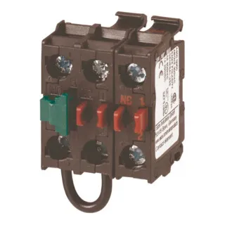 Eaton Kontaktelement M22-KC02SMC10 - Hilfsschalterblock mit 2 Öffnern und 1 Schließer, aufsteckbar, ideal für sichere elektrische Verbindungen in Schaltanlagen.