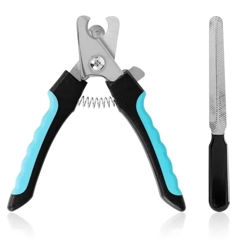 ECENCE Krallenschere für Hunde & Katzen - Krallenzange - professionelle Qualität - Nagelfeile - Krallenpflege - Krallenschneider für mittelgroße Hunde