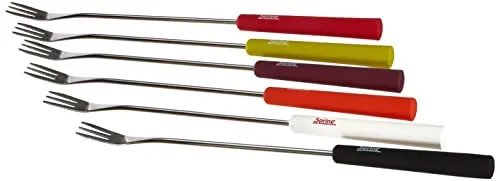 Spring 2890260606 Käsefondue-Gabeln Basic bunt 6 Stück, Edelstahl, silber, 2 x 12 x 27,5 cm