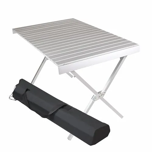 Nexos Trading Campingtisch mit Tragetasche Aluminum, grau Gartentisch Partytisch Buffettisch klappbar 108x71x72 cm