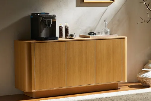 Riess-Ambiente Sideboard VALHALLA WOOD 160 cm – Modernes Design in Eichenholz-Optik - Stylisches Sideboard mit 6 geschlossenen Fächern, ideal für Wohnzimmer und Schlafzimmer. Perfekte Kombination aus Funktionalität und Ästhetik in natürlicher Holzoptik.