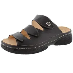 Think! Damen Cambio Pantolette, Schwarz Kombi 0000, 38 EU - Pantoletten für Damen, besonders bequemer Hausschuh mit chromfrei gegerbtem Leder und atmungsaktivem Futter für ideales Fußklima und optimale Dämpfung durch PU-Sohle.