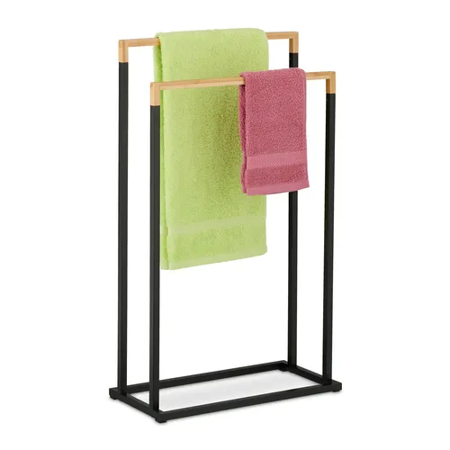 Handtuchständer 2 Stangen Duschtuchhalter Standhandtuchhalter Badständer Eisen