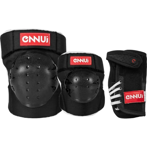 ENNUI PARK Schonerset 2025 - S - Skate Protektoren: Das ENNUI PARK 3er Schutzset bietet leichten, komfortablen und hochwertigen Schutz für Skateboard und Inline Skating. Vegan freundlich und mit atmungsaktivem Material für perfekten Rundumschutz.
