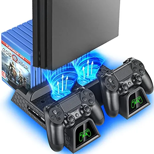 OIVO PS4 Standfuß mit Lüfter und Controller Ladestation