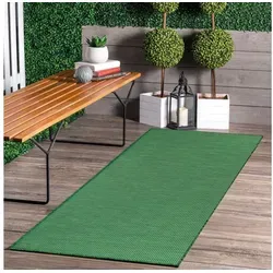 Jimri Outdoorteppich Key West, Läufer, Outdoor Teppich Balkonteppich Terassenteppich grün Läufer | 60 cm x 180 cm