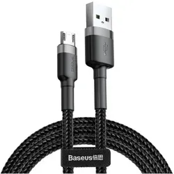 Baseus Cafule Cable Strapazierfähiges Nylonkabel Usb / Micro Usb 1.5a 2m Schwarz-grau (camklf-cg1)
