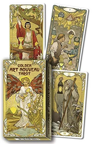 Golden Art Nouveau Tarot von Giulia Francesca Massaglia - Faszinierendes Tarot-Deck mit kunstvollen Illustrationen, ideal für spirituelle Entdeckungen und intuitive Einsichten.